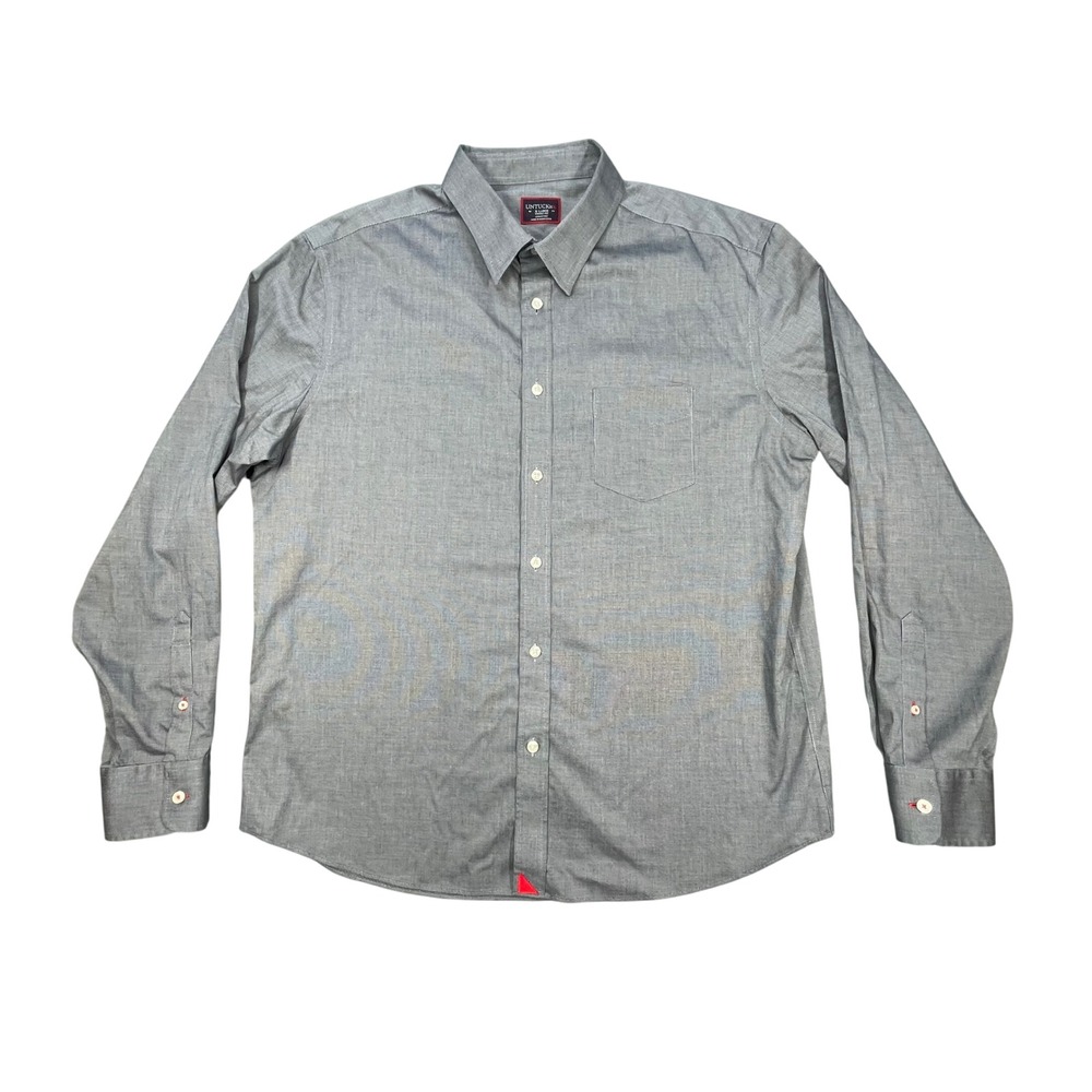 UNTUCKit Navy Pio Cesare WF Wrinkle Free Button Down Shirt Mens XL